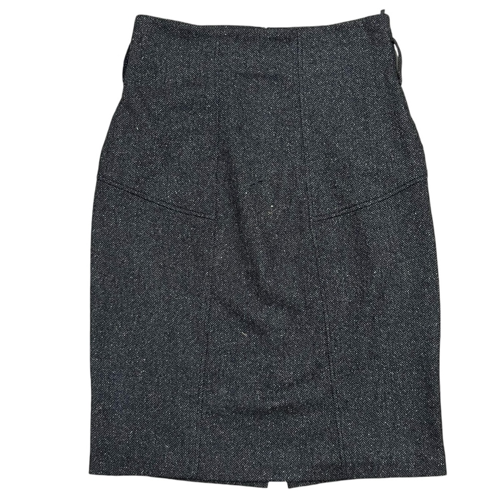 United Colors Of Benetton Wool Midi Herringbone Tweed Skirt Size 44 EU